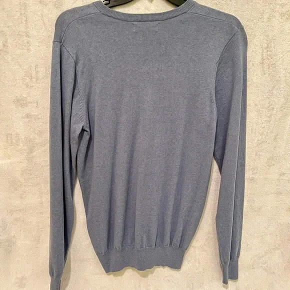Mens Crown & Ivy Blue V-Neck Lightweight Knit Sweater Size Small NWT - Picture 4 of 4